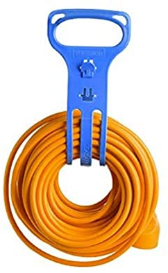 Electraline 94018, Maniglione portatile di supporto porta fino a 40 metri di prolunga/cavo, blu