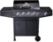 CosmoGrill, griglia 4 + 1 con bruciatore a gas da giardino, per barbecue e fornello laterale e conservazione, nera