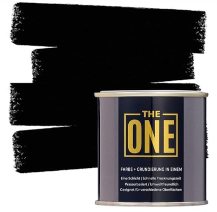 THE ONE All-In-One Paint & Primer - Black Gloss, 2.5 L | Multi-Surface 1 Coat Formula | Easy Indoor & Outdoor Decorating for Home & Garden Walls, Floors & Furniture | Durable, Water-Based & Low VOC