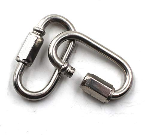 M10 Lock Quick Link Chain Connector 304 Stainless Steel Screw Lock Carabiner Pack Of 2