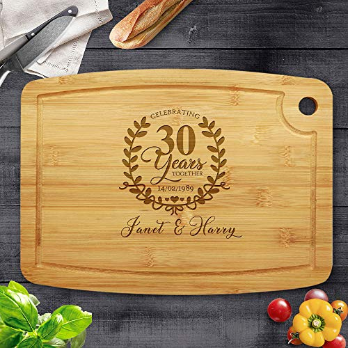 Personalised Bamboo Chopping Board Cheese Board Bamboo Cutting Board Wedding Gifts for The Couple,Engagement Gifts,Gift for Parents Custom Anniversary,Birthday,Christmas(Design 2)