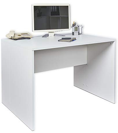 mutatio Schreibtisch weiß - Comutertisch - [Funktional und Robust] - PC - Büroschreibtisch - Gaming Tisch - Büro Möbel - ca.: B 110 cm x H 75 cm x T 75 cm | Tisch
