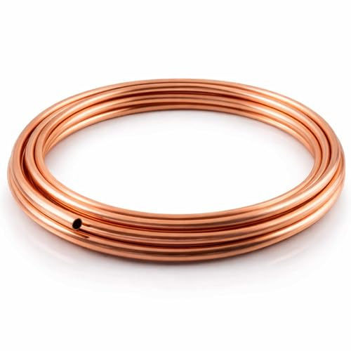 Tubo Microbore di rame per acqua/gas/impianti idraulici e fai da te, flessibile, arrotolato (6 mm, 5 m)