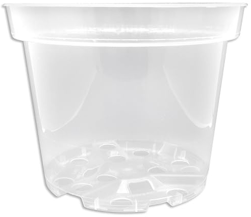 Vaso per orchidee trasparente, Ø 17 x 13,5 cm, in plastica (5)