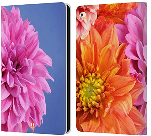Head Case Designs Orange And Pink Dahlias Flowers Leather Wallet Case Compatible With Apple iPad Air 2 (2014)