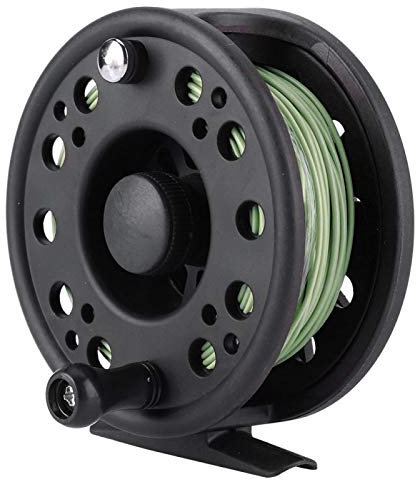 Kuuleyn Fliegenrolle, GLA7/8 5/6 Kunststoff-Fliegenfischer-Rollenrad mit Schnur Links-/Rechtshand-Handwechselrad Fisher-Zubehör(Grün)