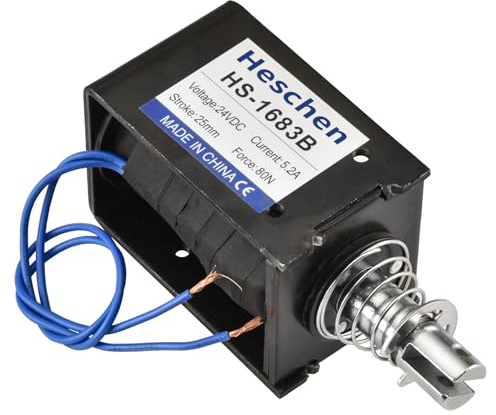 Heschen Magnet-Elektromagnet, HS-1683B, DC24V 5,2A, 25mm Hub, Kraft 80N, Push-Pull-Typ, offener Rahmen, Linearbewegung