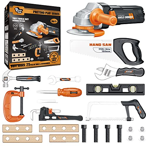 Pairez Toys Pretend Play Tools Set for Kids Ages 3-5, Construction Toys