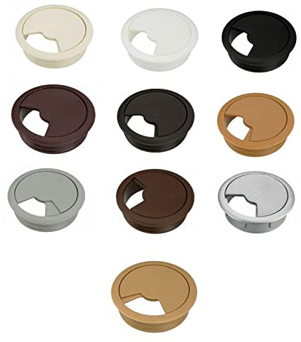 Pasacables para mesa de escritorio 70 mm boquilla tapón cable mueble armario oficina (blanco)