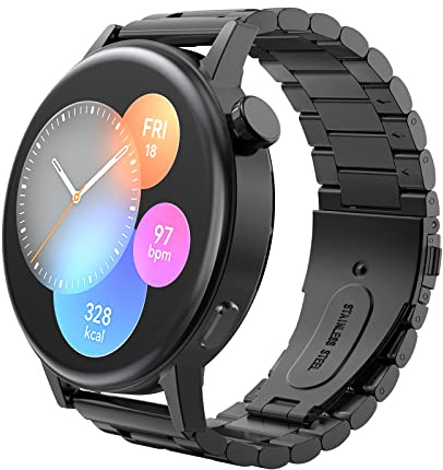 MoKo Metall Armband Kompatibel mit Huawei Watch GT 6/5/4/3/2/2e/Runner 46mm | für Watch 5/4/4 Pro/3 46mm/Buds, 22mm Edelstahl Armband, für Damen und Herren, Professioneller Look, für Beruf und Büro