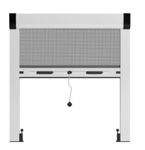 Moustiquaire enroulable pour fenêtre en aluminium sur mesure – prêt à poser, plusieurs couleurs disponibles - Largeur 150 cm à 180 cm Hauteur 50 cm à 149 cm