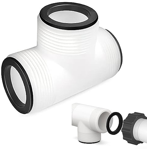 SPORTARC Schlauchadapter Ersatz für Intex & für Coleman Pool Split Schlauch T-Joint Union mit 3 L Ringen, Anschluss an 3,8 cm Schläuche für oberirdische Pool-Verlängerung