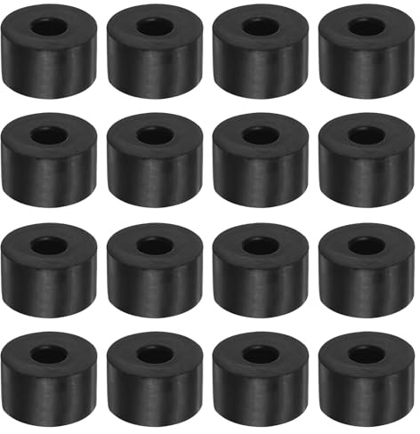 sourcing map 16Stk Gummi Unterlegscheiben Gummi Abstandshalter 30mm AD 10mm ID 15mm Dicke Neoprene Runde Schwingungsdämpfer Pads Isolator Buchsen Distanzhülsen für Autos Boot Zubehör Schwarz