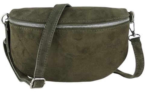 MIRROSI® Bauchtasche Damen, Made in Italy, Echtleder Umhängetasche Echtes Leder, Brusttasche, Crossbody Bag aus Echtem Leder, in 3 Größen erhältlich