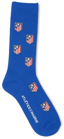 GAMBEA Calcetines Atlético de Madrid Escudo Azul. Calcetines Atlético de Madrid. Producto Oficial Tallas 41-46 y 36-40. Caña media