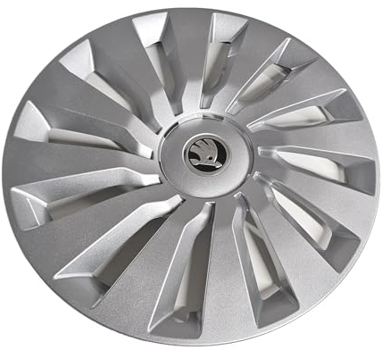 Skoda 5E0601147GZ31 Radkappe (1 Stück) Radzierkappe 16 Zoll Radblende Radzierblende, Silber *** für Stahlfelge 6.5Jx16H2 ET46 ***