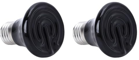 Giwnhvx 2X HeißE 50W E27 Haustier Heiz Lampe Schwarz Infrarot Keramik Emitter Wärme GlüHbirne Haustier Brut Reptil Lampe 220-230V