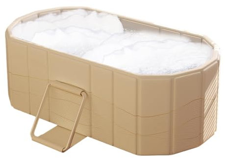 Vasca da bagno pieghevole, vasche da bagno portatili, vasca autoportante, isolamento termico e drenaggio, design salvaspazio e struttura robusta, 120 cm per casa e viaggio