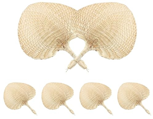 Ventagli in rafia intrecciata, ventagli in foglia di palma naturale, ventilatore manuale palmare con foglie di palma | Forniture di raffreddamento per donne, matrimoni, esterni, casa, decorazione da