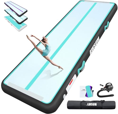 AWSUM Aufblasbare Tumbling Matte 400x100x20CM Air Matte Track Aufblasbar Gymnastikmatte mit Luftpumpe für Zuhause Yoga