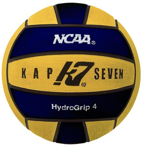 KAP K7 SEVEN KAP7 Size 4 HydroGrip Water Polo Ball (Offical Ball of The NCAA), Yellow/Navy