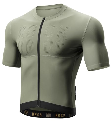 ROCKBROS Radtrikot Kurzarm Herren, Atmungsaktives schnelltrocknendes Rennrad Trikot mit Rückentaschen für Radsport Outdoor Sport