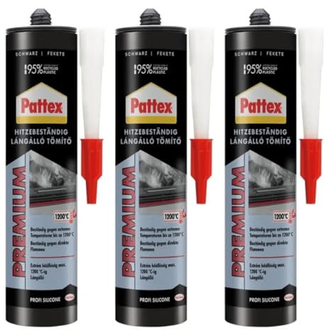 Mastic d'étanchéité résistant à la chaleur jusqu'à 1200 °C – Mastic ignifuge pour four, cheminée, barbecue, cheminée, conduits de cheminée, réparation, ignifuge, anti-vibration, anti-fissure