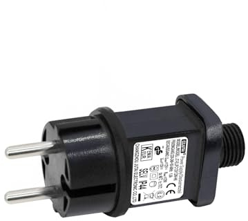 CZJUTAI LED Trafo IP44 Netzteil für Weihnachtsbeleuchtung mit Stecker - EU Stecker (Schraubsockel - Schalt-Modus - EL/FC12V 12W) [G3T2]
