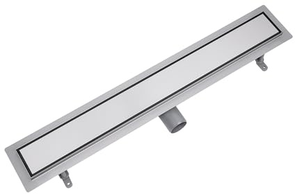 Vogi Duschrinne 110 cm, Duo-Rost – befliesbar oder mit Edelstahlabdeckung, Edelstahl AISI 304, Siphon Ø50, Haarsieb