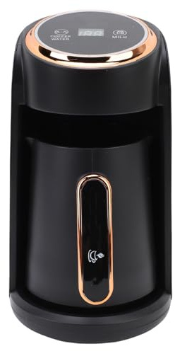 Luqeeg Turca de 300 Ml de 600W, Turca Eléctrica de Acero Inoxidable con Nivel Máximo de Líquido 4 Taza de Cafetería Automática Anti Supervaloración para Uso Familiar