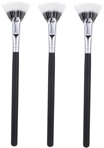 Cepillo de Pestañas Festoneado Ángulo Plegable Negro 3 Piezas | Fibra Sintética y Madera, Aplicación Precisa sin Grumos, para Mantenimiento de Pestañas y Rímel