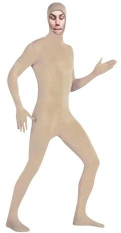 Orange Morph Suit Ganzkörperkostüm Rollenspiel Halloween Stretchy Orange Bodysuit mit Gesichtsöffnung Toll Cosplay Party Performance 1