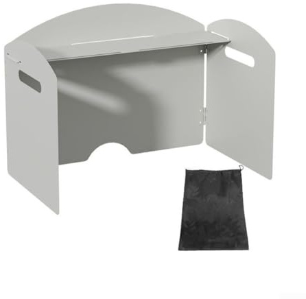 Parabrisas resistente para estufa de camping que ofrece protección contra el viento y eficiencia de combustible con paneles entrelazados robustos y resistencia al calor (triple blanco)