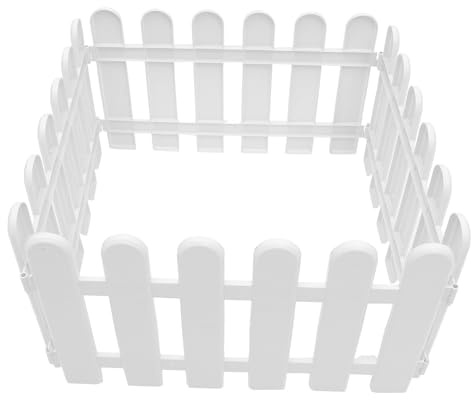 Tofficu 4 Pezzi Recinzione Giardino Plastica Bianca Bordura Decorativa Paesaggio Flessibile Steccato Esterno per Aiola e Orto Protezione Piante e Percorsi Design Pastorale Elegante