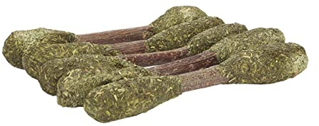 Bastoncini D'Erba Interattivi per Conigli, Giocattolo da Masticare con Palline di Erba Medica per Piccoli Animali, Bastoncini da Masticare Sicuri per Criceti, 5 Pezzi