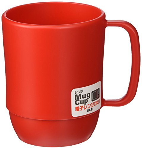 Japanese Plastic Microwavable Water Mug 350ml Red #1627