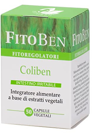 Fitoben | Coliben Integratore Naturale con Melissa, Angelica, Aloe e Camomilla con Azione Lenitiva del Sistema Digerente. 50 capsule vegetali