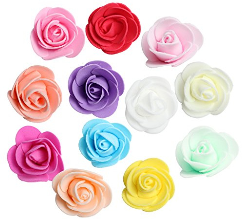 100x Schaum Blumenköpfe Blütenköpfe Rosenköpfe Streublumen DIY , Gemischt, 3.5cm