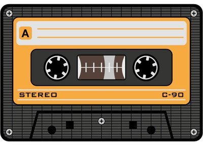 Rockbites Design Z886030 Tape Mousepad gelb Musikkassette, Mehrfarbig, 16 x 24 cm