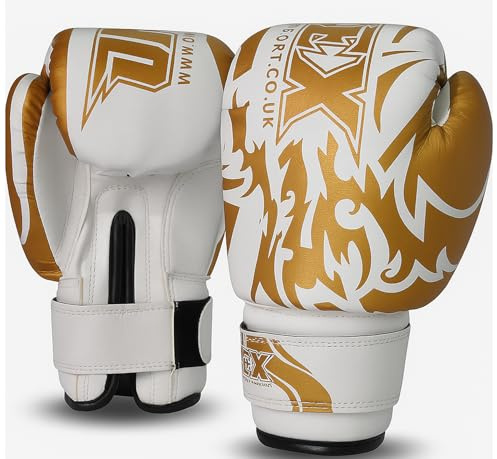 Premium Quality Boxing Gloves 6oz Boxing Gloves for Training Punching Sparring Bag Gloves Punch Bag Mitts Muay Thai Kickboxing MMA Martial Arts Workout Kids Juniors Girls and Boys (Gold)