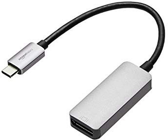 Amazon Basics Adattatore USB-C a DisplayPort in alluminio (senza Red River), Grigio