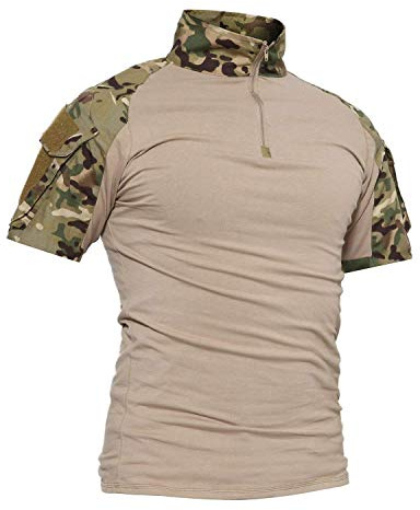 LiliChan Tactical Short Sleeves Herrenhemden Military Shirt Outdoor Shirt Tactical Combat Shirt mit Reißverschluss
