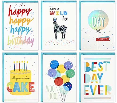 Hallmark Birthday Cards Assortment, 24 Cards with Envelopes (Rainbow Lettering, Best Day Ever)