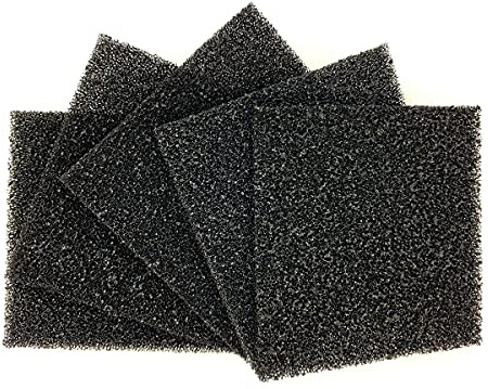 5 Pack Activated Carbon Solder Fume Extractor Filters, Fan Smoke Absorber Filter Replacements Sponge, Compatible for Hakko/Xytronic/Aoyue/Flexzion/Valtcan 493 496 FA400 Series (5.12x5.12x0.39inch)