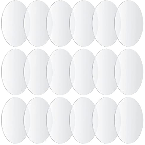 TVNYOUJIA 18 Stück klare Acrylplatten, 4 Zoll Acryl Kreisscheiben-Platten, transparente runde Acrylplatten, Acryl Rohlinge, Schilder für Bilderrahmen, Glasersatz, Malerei, DIY Bastelanzeige