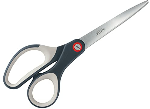 Leitz Beidhändige Schere, Premium Titanbeschichteter Edelstahl, Ultrascharf, Präzises Schneiden, Ergonomischer Griff, Zuhause/Büro, Cosy Serie, Samtgrau, 53320089