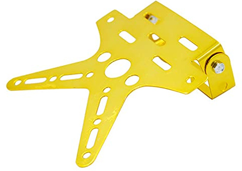 Motorrad Nummer Kennzeichenhalter, Asudaro Motorrad Lizenz Kennzeichen Halter Halterung Einstellbare Nummernschildhalter Universal Aluminiumlegierung Rahmen Halter,Gold