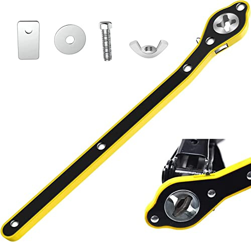 Autory Car Jack Wrench, 13.4inch Jack Ratchet Labor-Saving 0.24’’ Thick Handle Metal Scissor Jack 0.98’’ Diameter Garage Tire Wheel Lug Wrench Lift Speed Handle Tool Fit for Small Cars SUVs and Vans