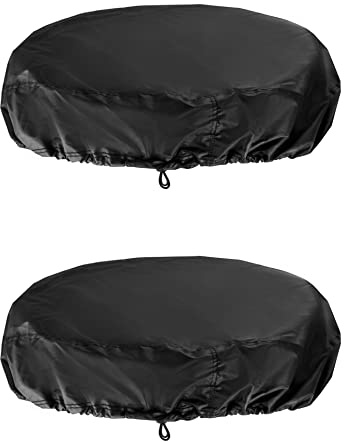 QWORK Drum Cover for 55 Gallon Industrial Barrel, 2 Pack High Density Nylon Oxford Fabric Covers with Excellent Waterproof Performance and Stretchable Adjustable Drawstring