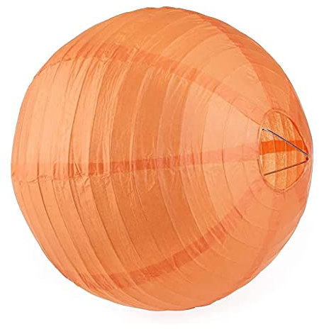 LLLucky 10/12in Balle Ronde Papier Lanterne Suspension Abat-Jour Décoration pour Fête De Mariage Orange